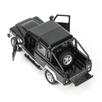 Машина металл LAND ROVER DEFENDER PICKUP 12 см, двери, багаж, черный, кор. Технопарк в кор.2*36шт