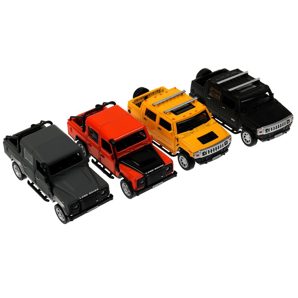 Машина металл land ROVER DEFENDER/HUMMER H2 PICKUP 12см,дв,баг,асс,дис. Технопарк уп-12шт в кор.6уп