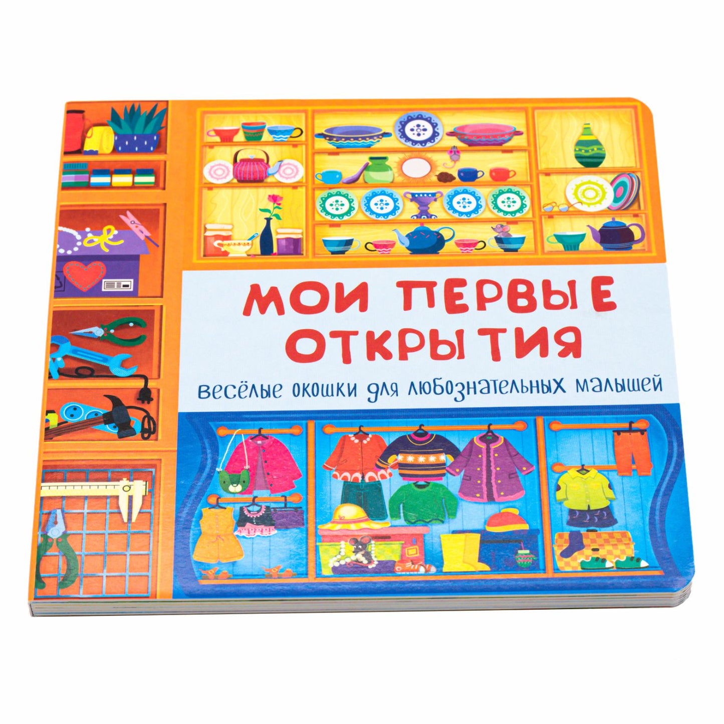 Веселые окошки для любознательных малышей. Книжка с двойными окошками. "Мои первые открытия"
