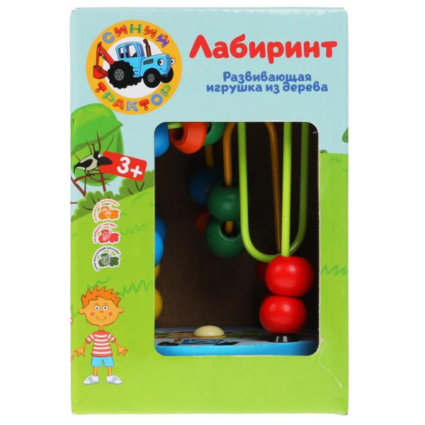 Игрушка деревянная Синий ТРАКТОР лабиринт Буратино в кор.100шт