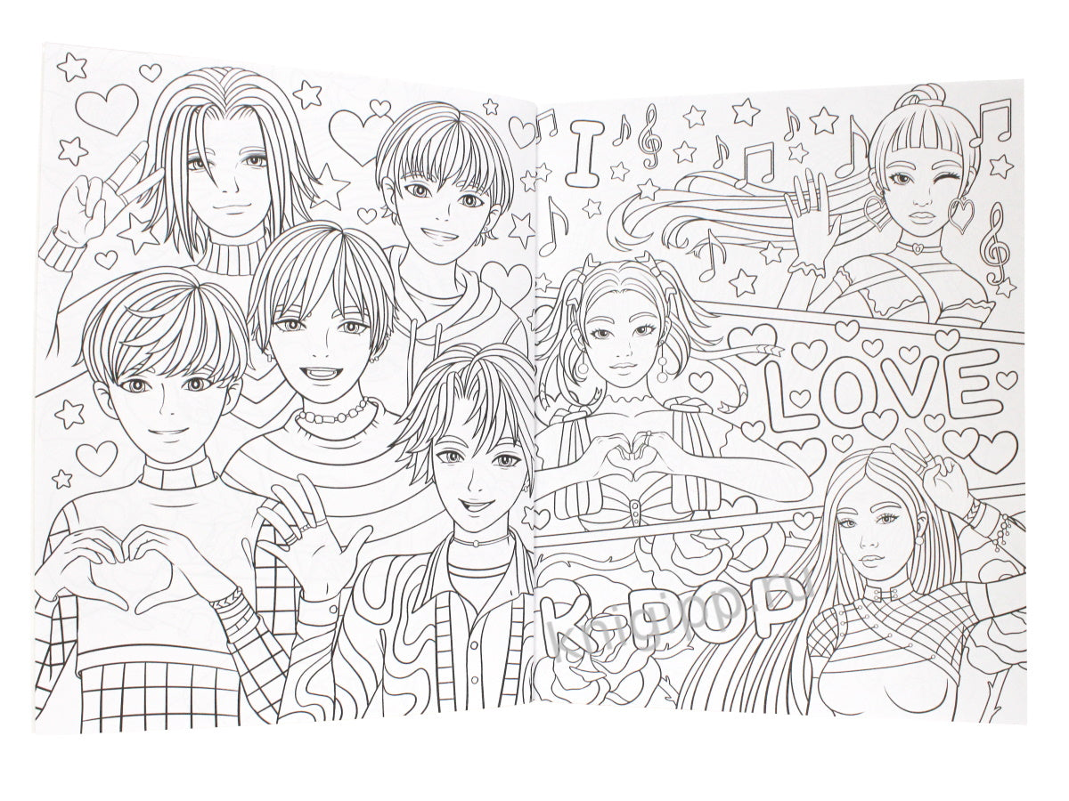 РАСКРАСКА АНИМЕ. К-РОР РАСКРАСКА