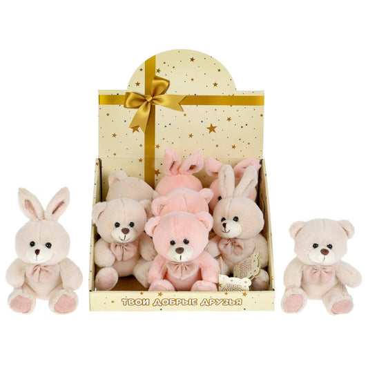 Игрушка мягкая дисплей "мишки и зайки", 13см, без чипа, в диспл. МУЛЬТИ-ПУЛЬТИ уп-9шт в кор.12уп