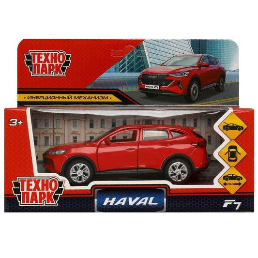 Машина металл HAVAL "haval f7", длина 12 см, дв, багаж, инер, красн, в кор. Технопарк в кор.2*36шт