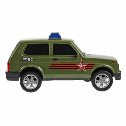Машина пластик свет-звук LADA 4x4 URBAN АРМИЯ РОССИИ 19,5 см, 2 кноп, кор. Технопарк в кор.36шт