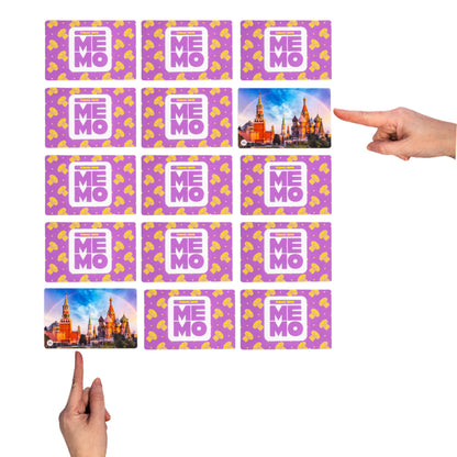 Игра настольная МЕМО "Чудеса света" (50 карточек)