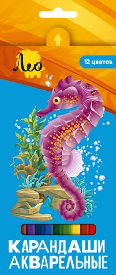 "Лео" "Ярко" LBSWP-12 Набор акварельных карандашей заточенный  12 цв. . LBSWP-12