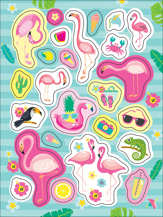 100 наклеек. Фламинго
