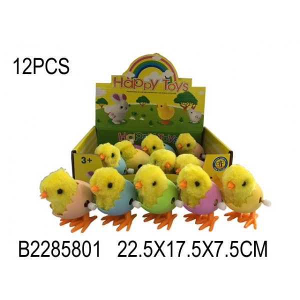 Игрушка заводная цыпленок, цвет в ассорт. в дисплее уп-12шт в кор.2*30уп