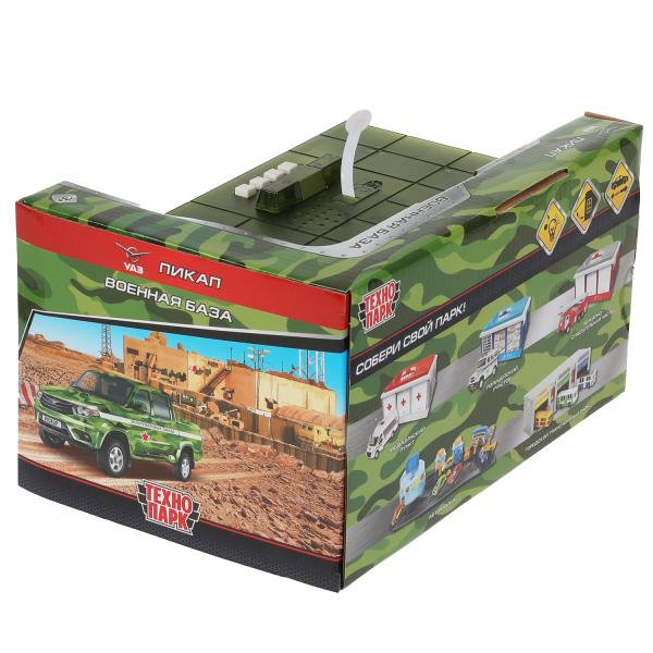 Игрушка пластик свет-звук ВОЕННАЯ БАЗА 22 см, uaz PICKUP, КАМУФЛЯЖ, кор. Технопарк в кор.2*18шт