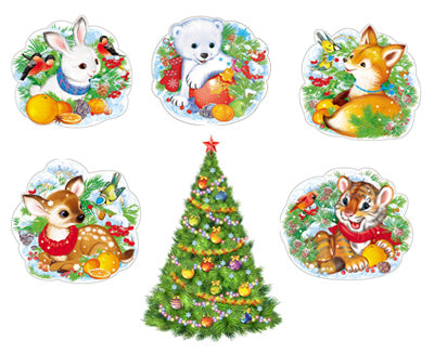 *КБ-15707 Комплект для оформления интерьера. Новогодняя Лесная сказка! (плакат А3 и 5 плакатов А4)
