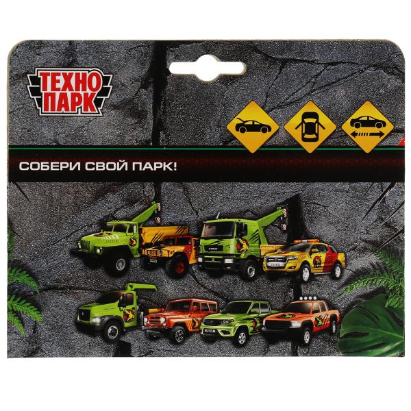 Машина металл UAZ 12 см, дв., багаж., инерц., окрас динозавр, кор. Технопарк в кор.2*24шт