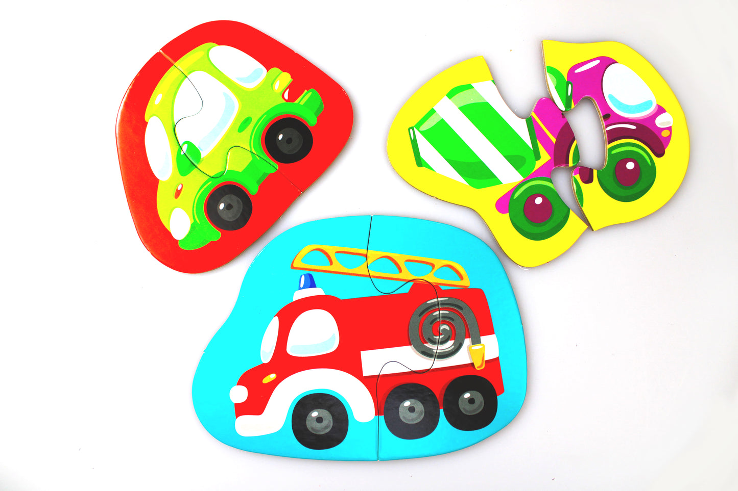 Пазлы контурные Половинки "Транспорт" Baby Toys (8 карт. 16 эл)