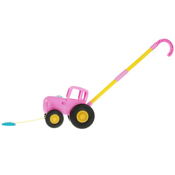 Каталка с палкой СИНИЙ ТРАКТОР 25 песен,фраз,звуков.свет.кор.бат Умка в кор.36шт