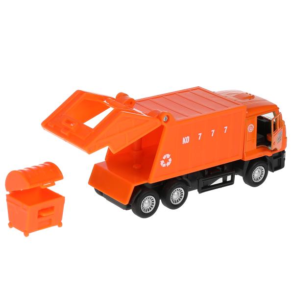 Машина металл KAMAZ МУСОРОВОЗ, 12 см, двери., подвиж.дет., инерц., кор. Технопарк в кор.2*24шт