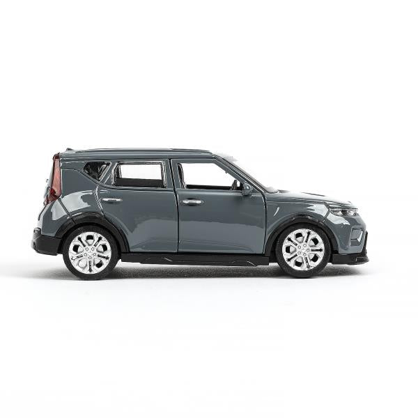 Технопарк. Модель "Kia Soul" 12 см, металл, двери, багаж., инерц, темно-серый, кор. арт.SOUL-12-DGR