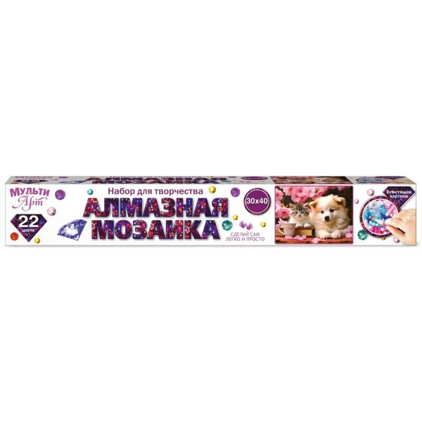 Алмазная мозаика 30*40 в рулоне чаепитие МУЛЬТИ АРТ в кор.36шт