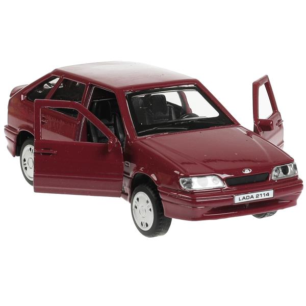 Машина металл LADA -2114 "SAMARA", 12 см, двер, баг, инерц, фиолетовый, кор. Технопарк в кор.2*36шт