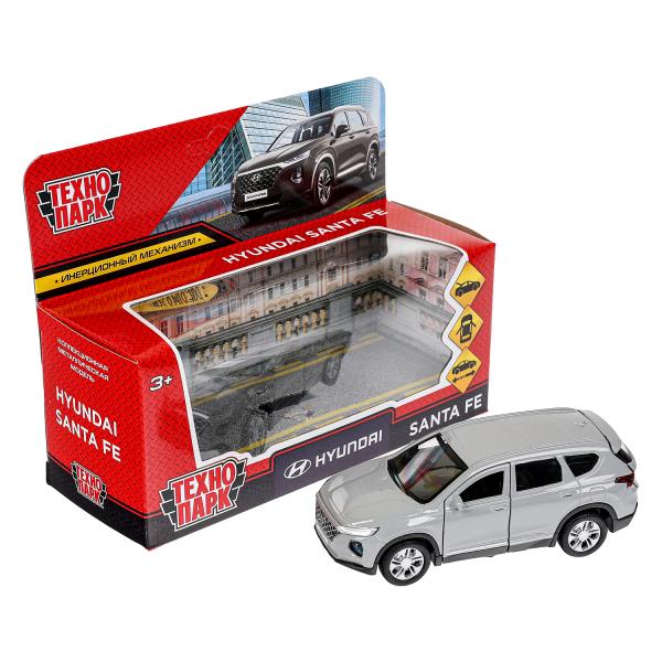 Машина металл HYUNDAI SANTAFE 12 см, двери, багаж, инерц, темно серый, кор. Технопарк в кор.2*36шт
