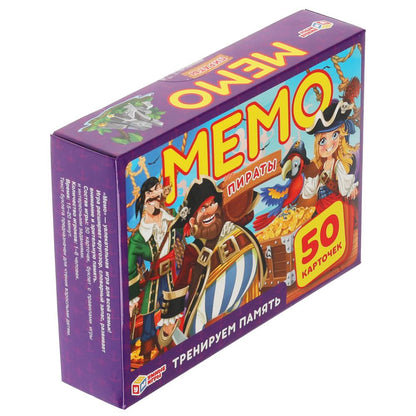 Пираты Карточная игра Мемо. (50 карточек, 65х95мм). Коробка: 125х170х40мм. Умные игры в кор.50шт