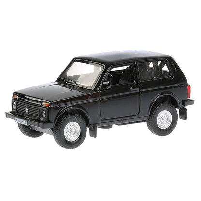ТМ Технопарк. Машина металл "LADA 4x4" 12см, открыв. двери, инерц., ЧЕРНЫЙ. в кор. в кор.2*36шт