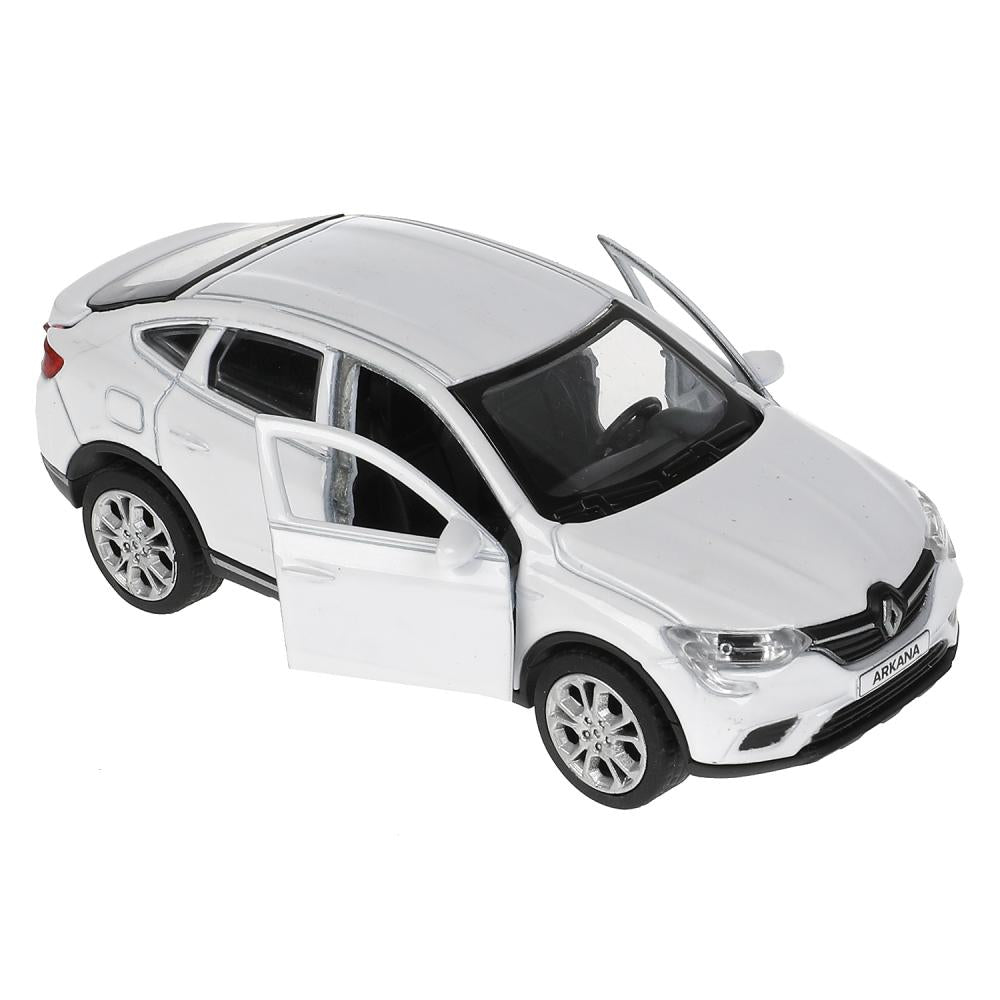 Машина металл "renault arkana" дл 12 см, откр дв, багаж, инерц, белый, в кор. Технопарк в кор.2*36шт