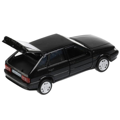 Машина металл LADA -2114 "SAMARA", 12 см, двери, багаж, инерц., черный, кор. Технопарк в кор.2*36шт