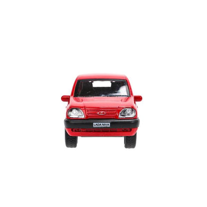 Машина металл LADA NIVA длина 12 см, двери, багаж, инерц, красный, кор. Технопарк в кор.2*36шт