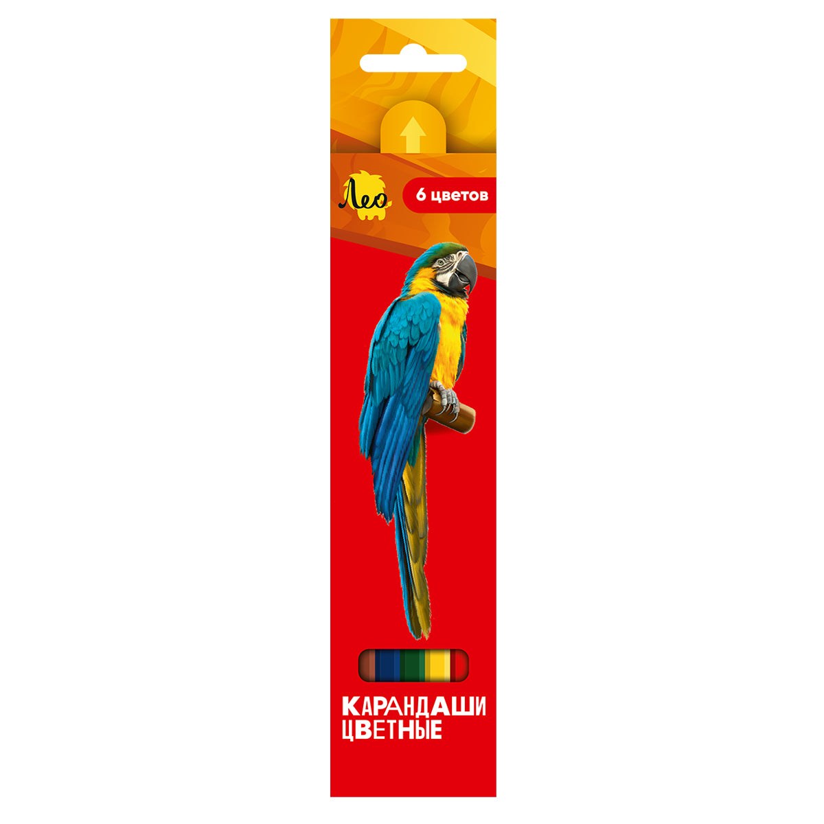 "Лео" "Ярко" Набор цветных карандашей LBSCP-06 заточенный  6 цв. . LBSCP-06