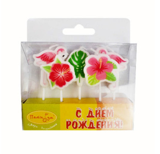"Пати бум" Набор свечей "Фламинго" 5шт 3см арт.6066215/12291