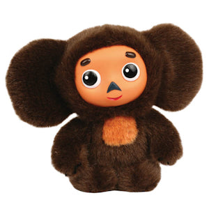 МЯГКАЯ ИГРУШКА "МУЛЬТИ-ПУЛЬТИ" ЧЕБУРАШКА С ПЛАСТ. МОРДОЧКОЙ, 5 СКАЗОК И ПЕСЕНКА В КОР. в кор.6шт