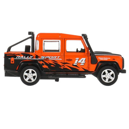 Машина металл LAND ROVER DEFENDER PICKUP САФАРИ 12 см, двери, багажн, кор. Технопарк в кор.2*36шт
