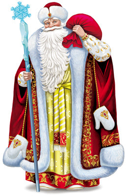 ФМ1-15246 Плакат вырубной А4. Дед Мороз. Двухсторонний