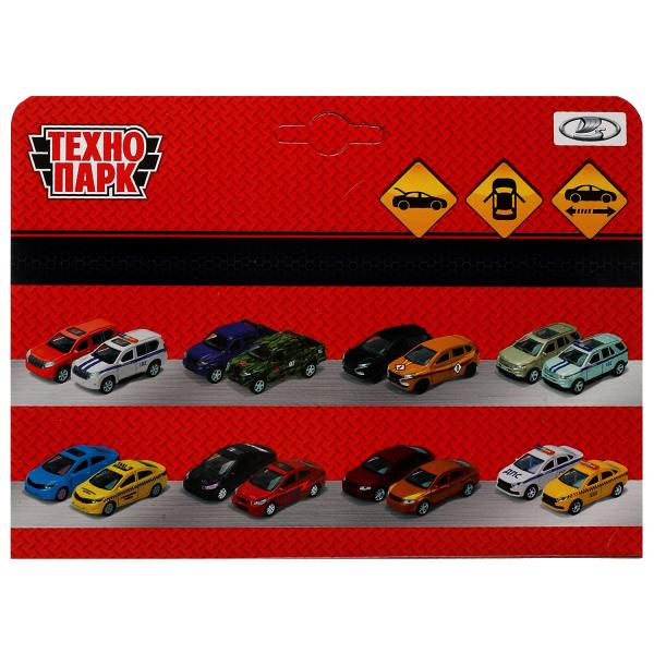 Машина металл LADA NIVA ПОЛИЦИЯ 12 см, двери, багаж, инерц, серебрист, кор. Технопарк в кор.2*36шт