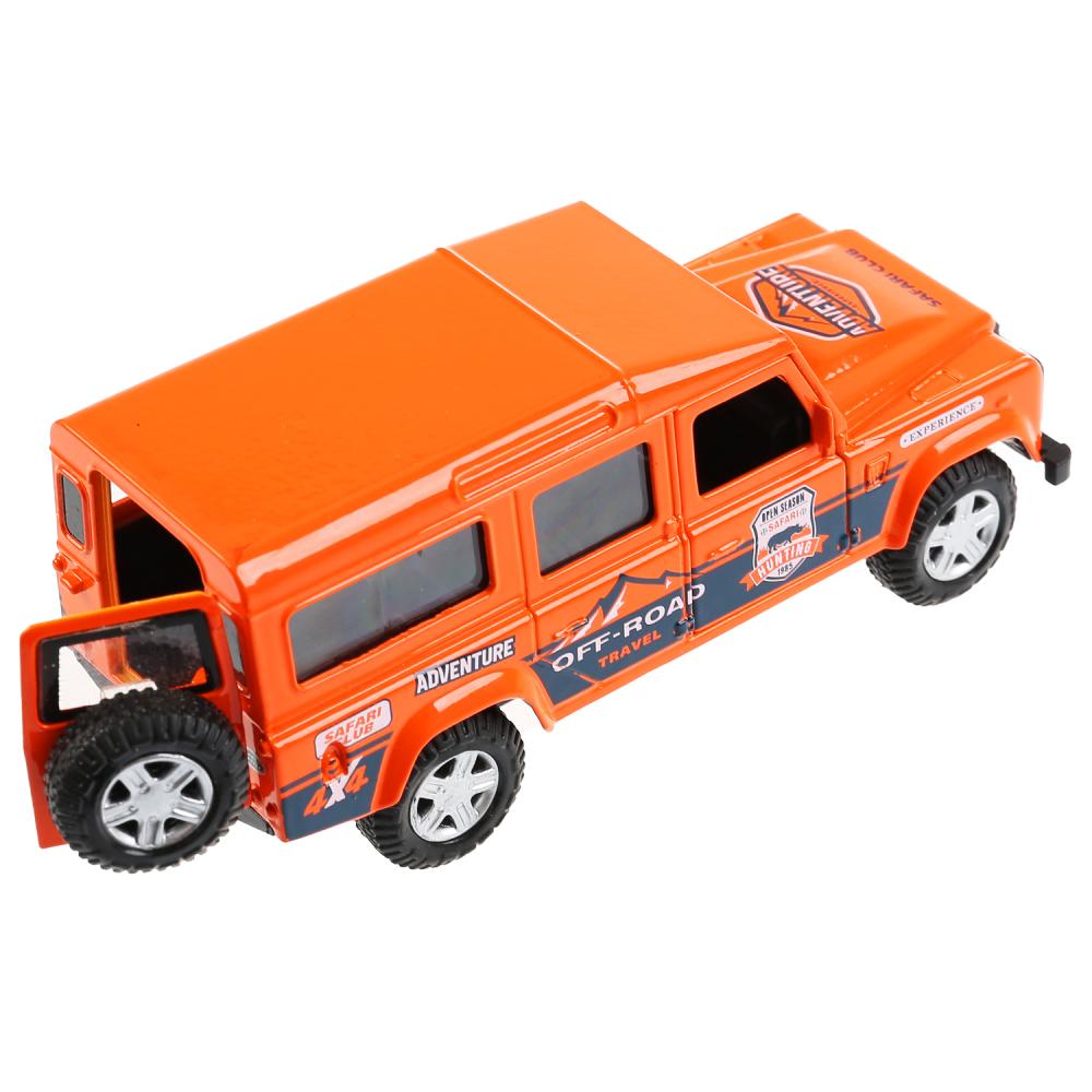 Машина металл свет-звук land rover defender спорт 12см,инерц.,оранжевый в кор. Технопарк в кор2*36шт