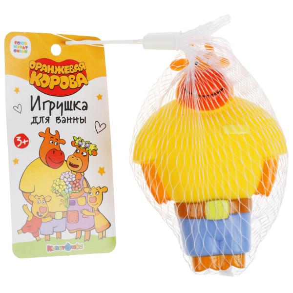 Игрушка для купания Оранжевая корова Па, 10см КАПИТОШКА в кор.100шт