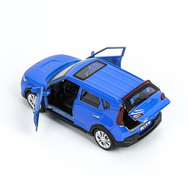 Машина металл KIA soul длина 12 см, двери, багаж., инерц, синий, кор. Технопарк в кор.2*36шт