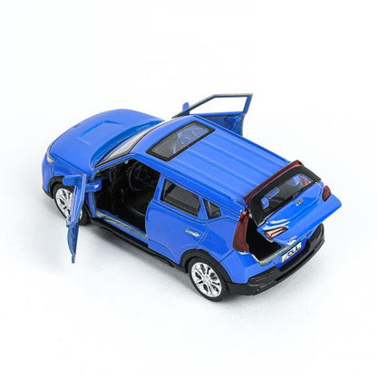 Машина металл KIA soul длина 12 см, двери, багаж., инерц, синий, кор. Технопарк в кор.2*36шт