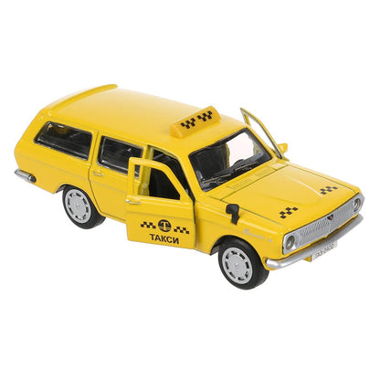 2402-12SLTAX-YE 303648 Машина металл свет-звук ГАЗ-2402 "ВОЛГА" ТАКСИ 12 см, двери, багаж, в кор. Т
