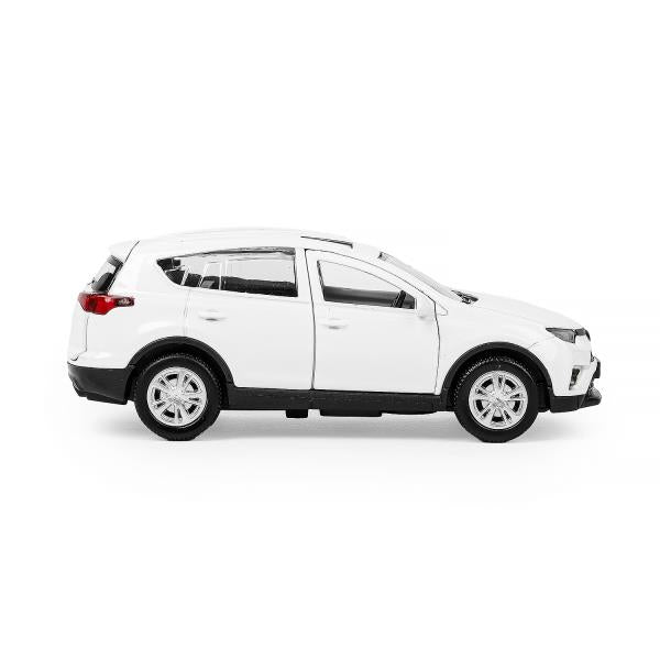 Машина металл TOYOTA RAV4 длина 12 см, двери, багаж, инерц, белый, кор. Технопарк в кор.2*36шт