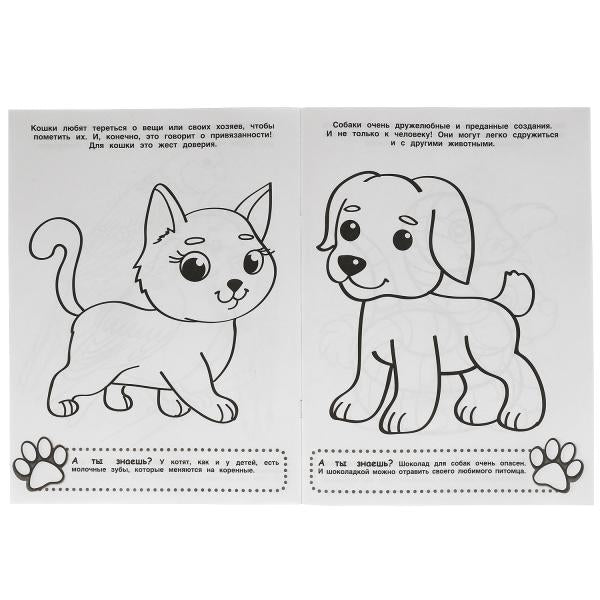 Забота о питомцах. Первая Раскраска А4. 214х290 мм. 16 стр.. Умка в кор.50шт
