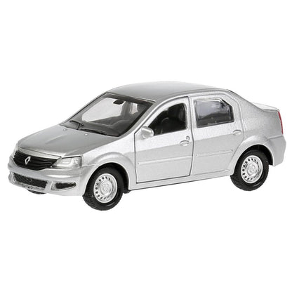 Машина металл "RENAULT LOGAN"12см, открыв. двери, инерц, серебристый, в кор. Технопарк в кор.2*36шт