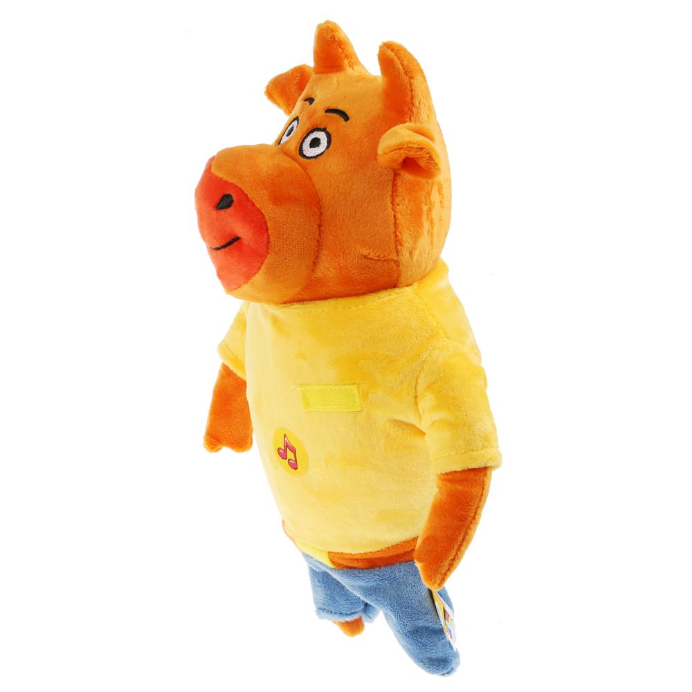 Игрушка мягкая Оранжевая корова папа, 30 см, муз. чип, в пак. Мульти-пульти в кор.24шт