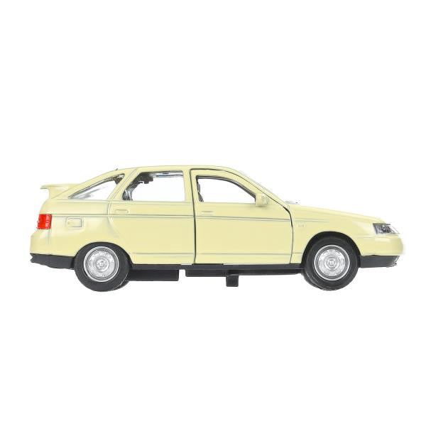Машина металл ваз-2112 12 см, двери, багаж, беж, кор. Технопарк в кор.2*36шт