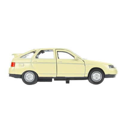 Машина металл ваз-2112 12 см, двери, багаж, беж, кор. Технопарк в кор.2*36шт