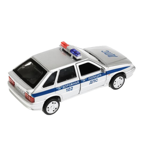 Машина металл свет-звук LADA-2114 "SAMARA" ПОЛИЦИЯ 12 см, двери, багаж, кор. Технопарк в кор.2*36шт