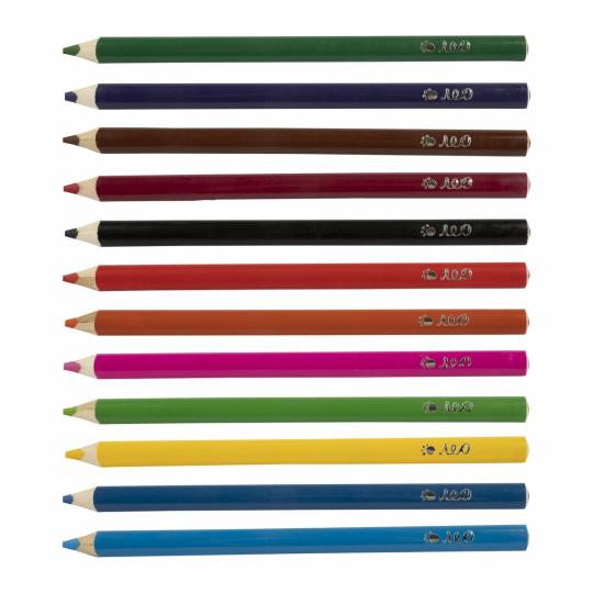 "Лео" "Расти" Набор цветных трехгранных карандашей джамбо LSTJ-12 заточенный  12 цв. . LS