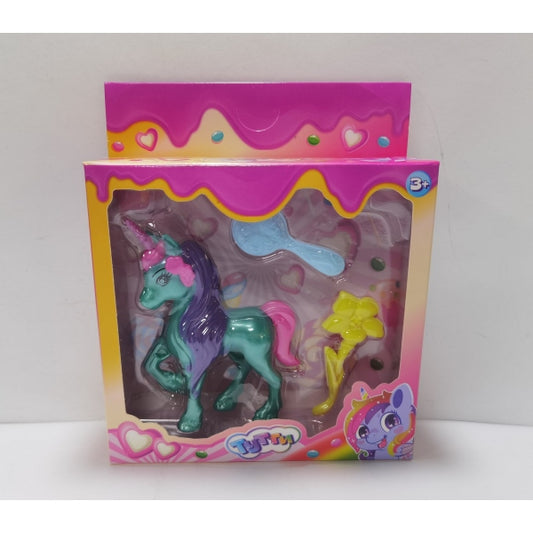 Единорог 10см, пластиковый, аксессуары 2шт Тутти в кор.2*180шт