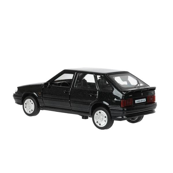Машина металл LADA -2114 "SAMARA", 12 см, двери, багаж, инерц., черный, кор. Технопарк в кор.2*36шт