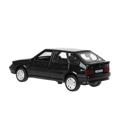 Машина металл LADA -2114 "SAMARA", 12 см, двери, багаж, инерц., черный, кор. Технопарк в кор.2*36шт