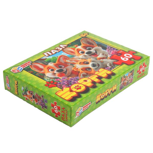 Корги. Пазлы классические в коробке. Пазл 60 деталей. 190х141х35 мм. Умные игры в кор.24шт